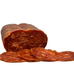fette di schiacciata calabrese affumicata, salume artigianale