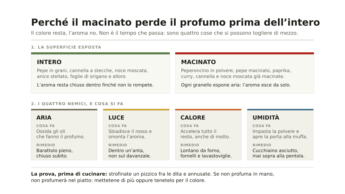 Come conservare il peperoncino macinato e le spezie senza perdere l’aroma